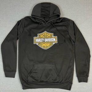 Harley-Davidson Black and Orange Logo Hoodie